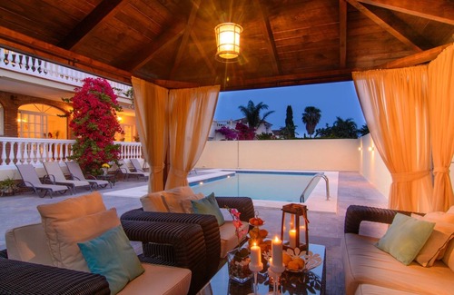 Marbella Villa | Las Chapas Playa villa heated pool, terraces, garden, pergola