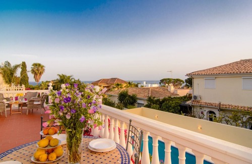 Marbella Villa | Las Chapas Playa villa heated pool, terraces, garden, pergola