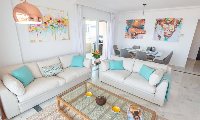 Puerto Banus Apartment | ARTFULLY DESIGNED FLAT WITH GREAT SEA VIEWS, PERFECT LOCATION, BBQ & TERRACE